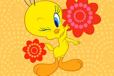 Tweety Flower HD Picture, Tweety Flower HD Wallpapers
