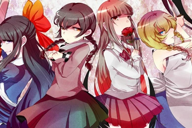 Bow Braids Chainsaw Flowers Hatinoyu Ib anime I b (ib) Knife Long ...