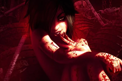 Download Wallpapers 1920x1080 Girl, Blood, Smile Full HD 1080p HD ...