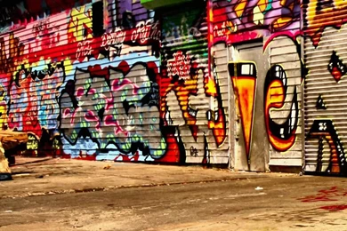 Colorful Graffiti City Alley Street Art