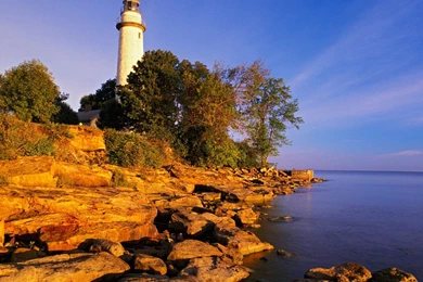 POINT AUX BARQUES LIGHTHOUSE MICHIGAN PORT AUSTIN HD WALLPAPER ...