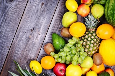 Huge Group Of Fresh Colorful Fruit On Wooden Backgrounds   Healthy ...