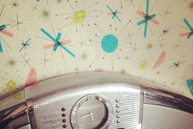 Wallpapers Wall Paper ATOMIC Aqua Vintage By Littlesuzyhomemaker