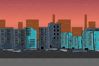 Destroyed City  Game Backgrounds