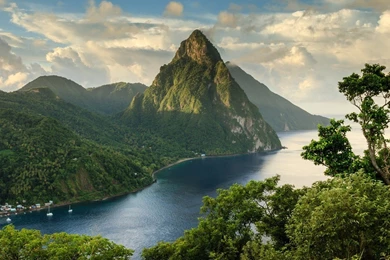 Caribbean Sea Saint Lucia Island Country Landscape Nature Water ...