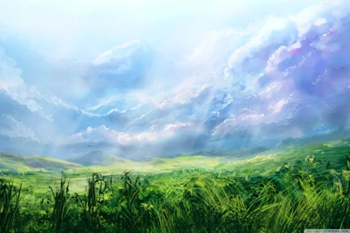 Green Field Painting HD Desktop Wallpapers : High Definition ...