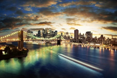 New York City Evening Lights Wallpapers