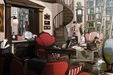 Japan, Couch, Clocks, Stairways, Globes, Maps, Messy, Lupin III ...