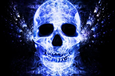 Jestingstock.com Blue Flames Skull Wallpapers