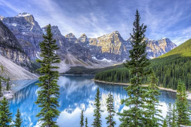 Download Wallpapers 3840x2400 Moraine Lake, Alberta, Canada, Hdr ...