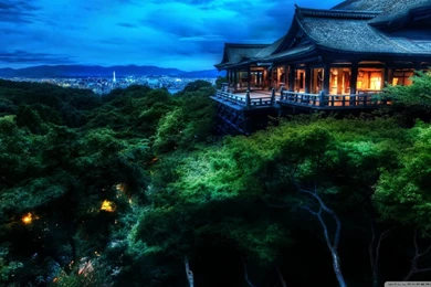 Kyoto, Japan At Night HD Desktop Wallpapers : High Definition ...