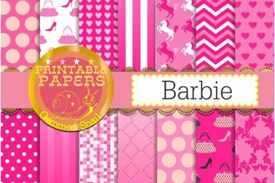 Hot Pink Digital Paper, 'Barbie' Digital Paper In Hot Pink ...