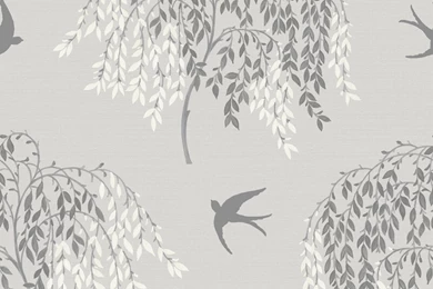 Arthouse Willow Song Tree Leaf Pattern Bird Glitter Wallpapers 664700