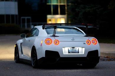 Download Wallpapers Nissan Gtr, R35, White, Evening, Stop, Nissan ...