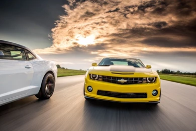 Chevrolet Camaro White And Yellow Wallpapers Wallpaper, Size ...