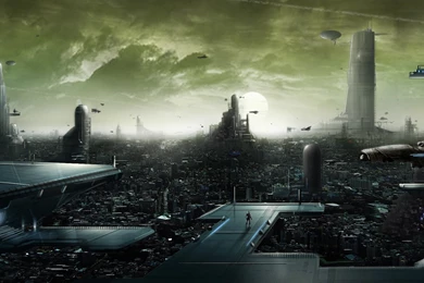 Fantasy Sci Fi City Artistic Sketch HD Wallpapers