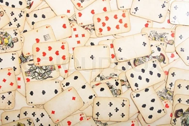 Various White Playing Cards Abstract Backgrounds