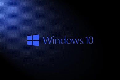 Windows 10 Blue Text Logo On Carbon Fiber Wallpapers   Computer ...