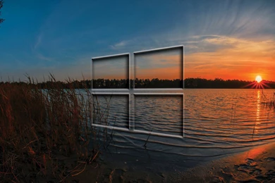 Windows 10 Transparent Logo In The Sunset Wallpapers   Computer ...