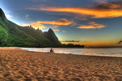 1920x1080 Sunset Sand Beach Wallpapers