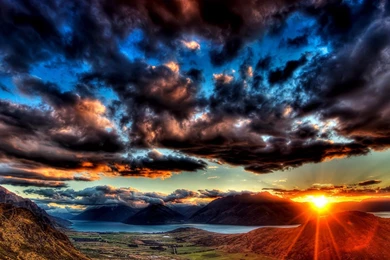 1920x1080 Sunset Dark Clouds Wallpapers