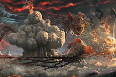 Eerie Creatures Around The Storm Clouds Wallpapers Fantasy ...