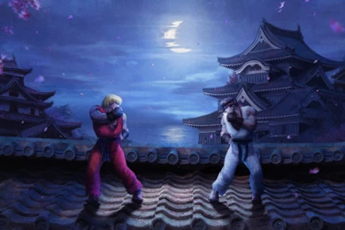 Sweet Spring Night   Street Fighter 2 Inspired Wall By Deviant ...
