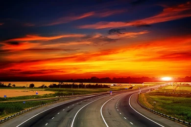 Sunset Highway, Road, 1920x1080 HD Wallpapers And FREE Stock Photo