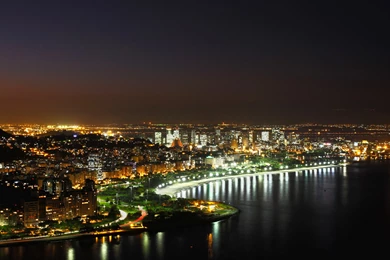 Exciting View Of Rio De Janeiro At Night Wallpapers Beach Wallpapers
