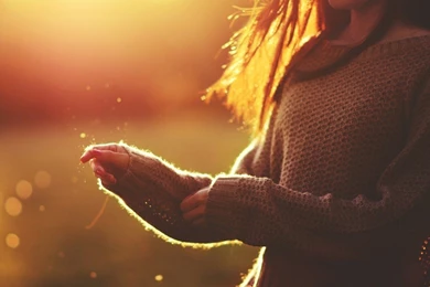 Vintage, Girl, Bokeh, Sweater, Photo, Light Rays