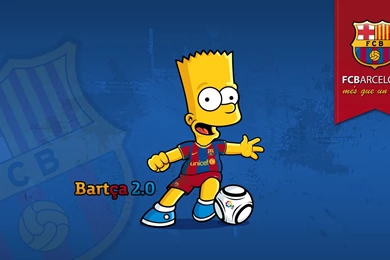 Cartoons Blue Sports Soccer The Simpsons Bart Simpson FC Barcelona ...
