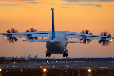 Antonov An 70 Transport Military Airplane Sunset Sunrise Sky ...