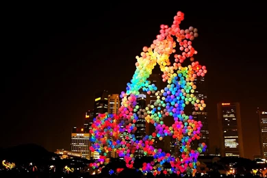 Cityscapes Night Ballons Festival Hd Wallpapers   (