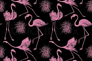 Abstract Birds Background, Fashion Seamless Pattern, Monochrome ...