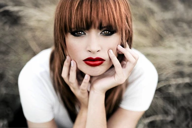 Beautiful Redhead With Hot Red Lips Wallpapers