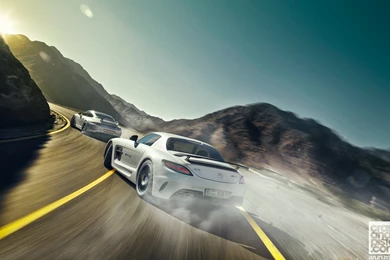 Mercedes SLS AMG Black Vs Porsche 911 GT3 Wallpapers
