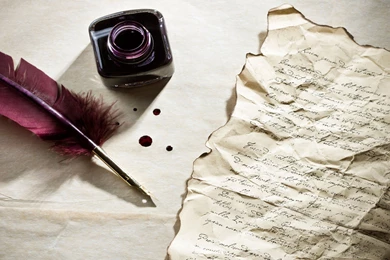 Feather pen writing letter with ink bottle HD wallpapers – Colby R ...