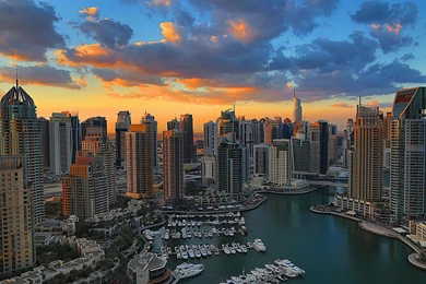 DUBAI MARINA SUNRISE WALLPAPER   (
