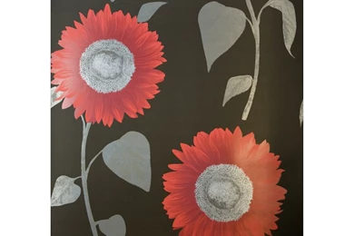 B&M: > Fine Decor Sunflower Red Black Motif Wallpapers   312334