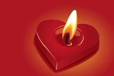 Free Heart Candle Computer Desktop Wallpapers