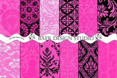 Items Similar To 60% Off Hot Pink Damask Digital Paper, Hot Pink ...