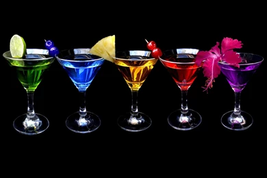 A Few Cups Of Different Colors Cocktail Wallpapers
