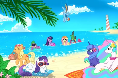 My Little Pony Beach Is Magic, Twilight Sparkle, Rarity, Pinkie ...