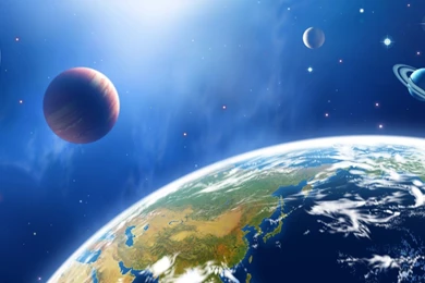 Space Art Blue Earth Planets And Universe 1920x1080 Wallpapers ...