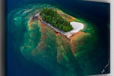 Free Wallpapers Background: Lake Superior Abstract Island Canvas ...