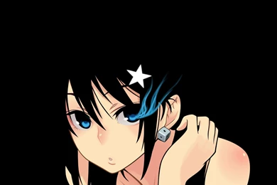 Black Rock Shooter Blue Eyes Earrings Open Mouth Anime Girls ...