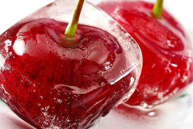 Download Wallpapers 1920x1080 Cherry, Ice, Cubes, Frozen, Berry ...