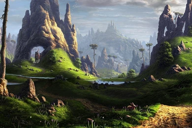 Landscapes Valley Fantasy Art Artwork Wallpapers