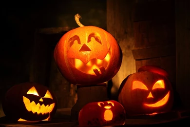 Download Wallpapers 2560x1440 Halloween, Holiday, Pumpkin, Fear ...