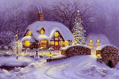 Jestingstock.com Christmas Cottage Wallpapers